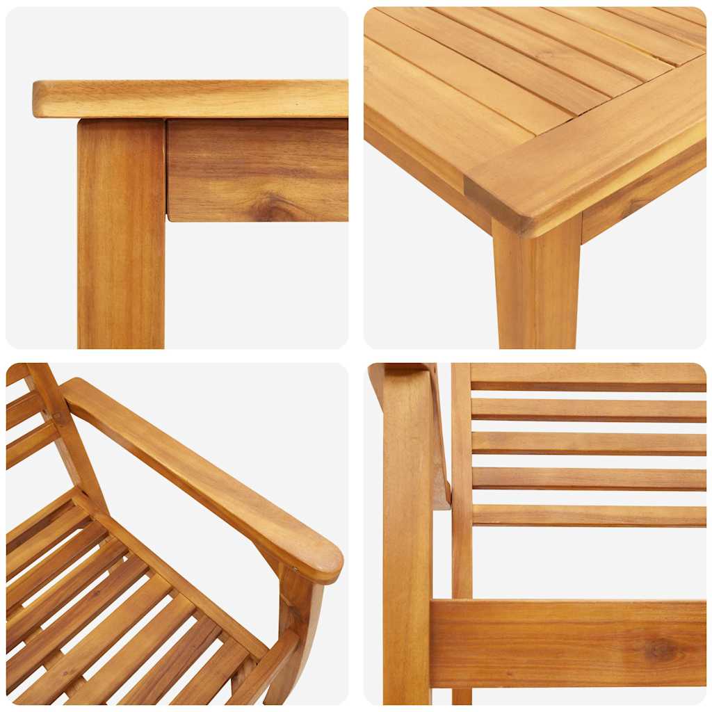 vidaXL Garden Dining Set 9 pcs Brown Solid Acacia Wood