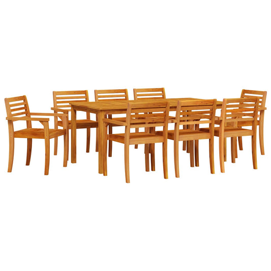 vidaXL Garden Dining Set 9 pcs Brown Solid Acacia Wood