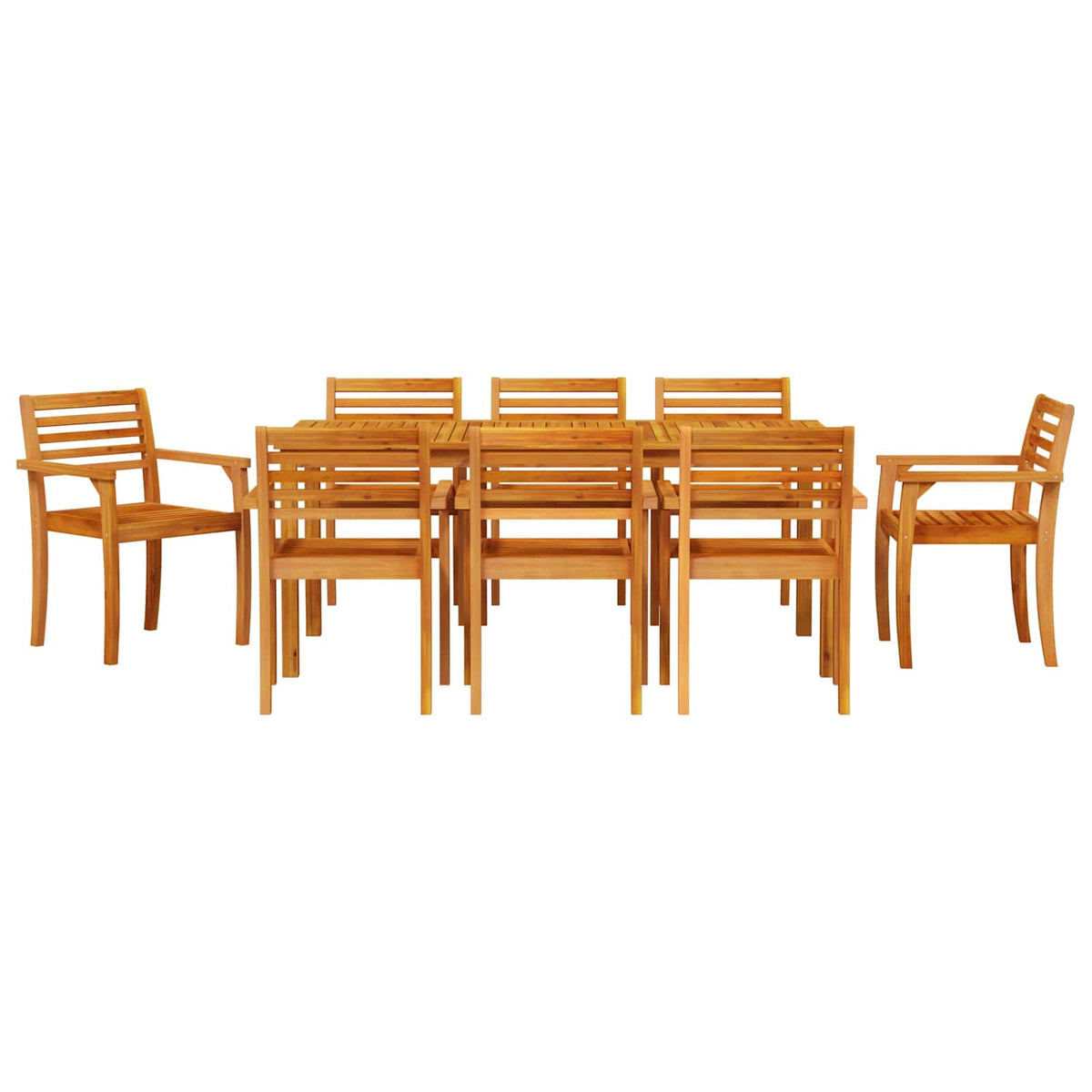 vidaXL Garden Dining Set 9 pcs Brown Solid Acacia Wood