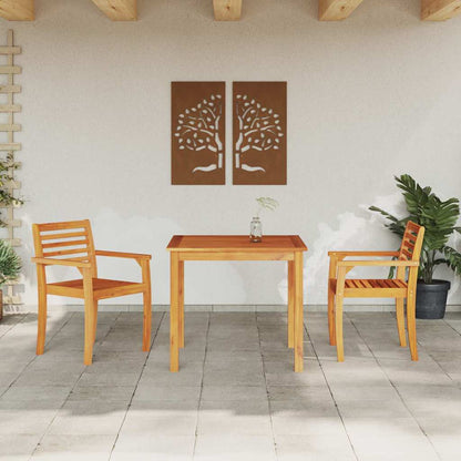 vidaXL Garden Dining Set 3 pcs Brown Solid Acacia Wood