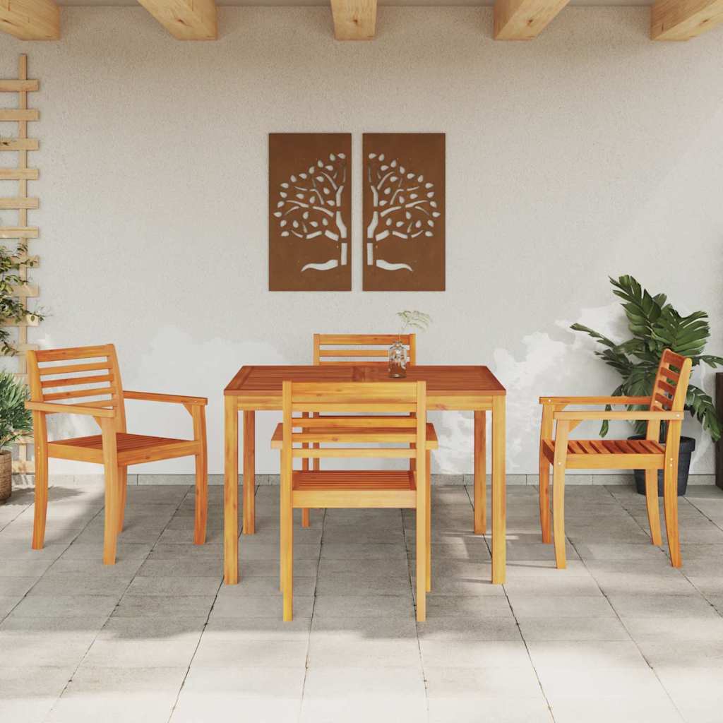 vidaXL Garden Dining Set 5 pcs Brown Solid Acacia Wood