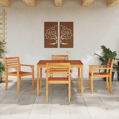 vidaXL Garden Dining Set 5 pcs Brown Solid Acacia Wood