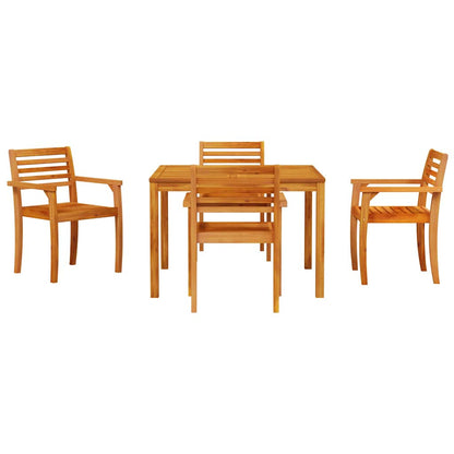 vidaXL Garden Dining Set 5 pcs Brown Solid Acacia Wood