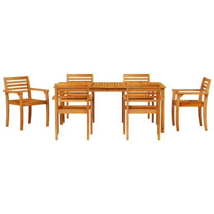 vidaXL Garden Dining Set 7 pcs Brown Solid Acacia Wood