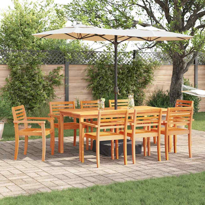 vidaXL Garden Dining Set 9 pcs Brown Solid Acacia Wood