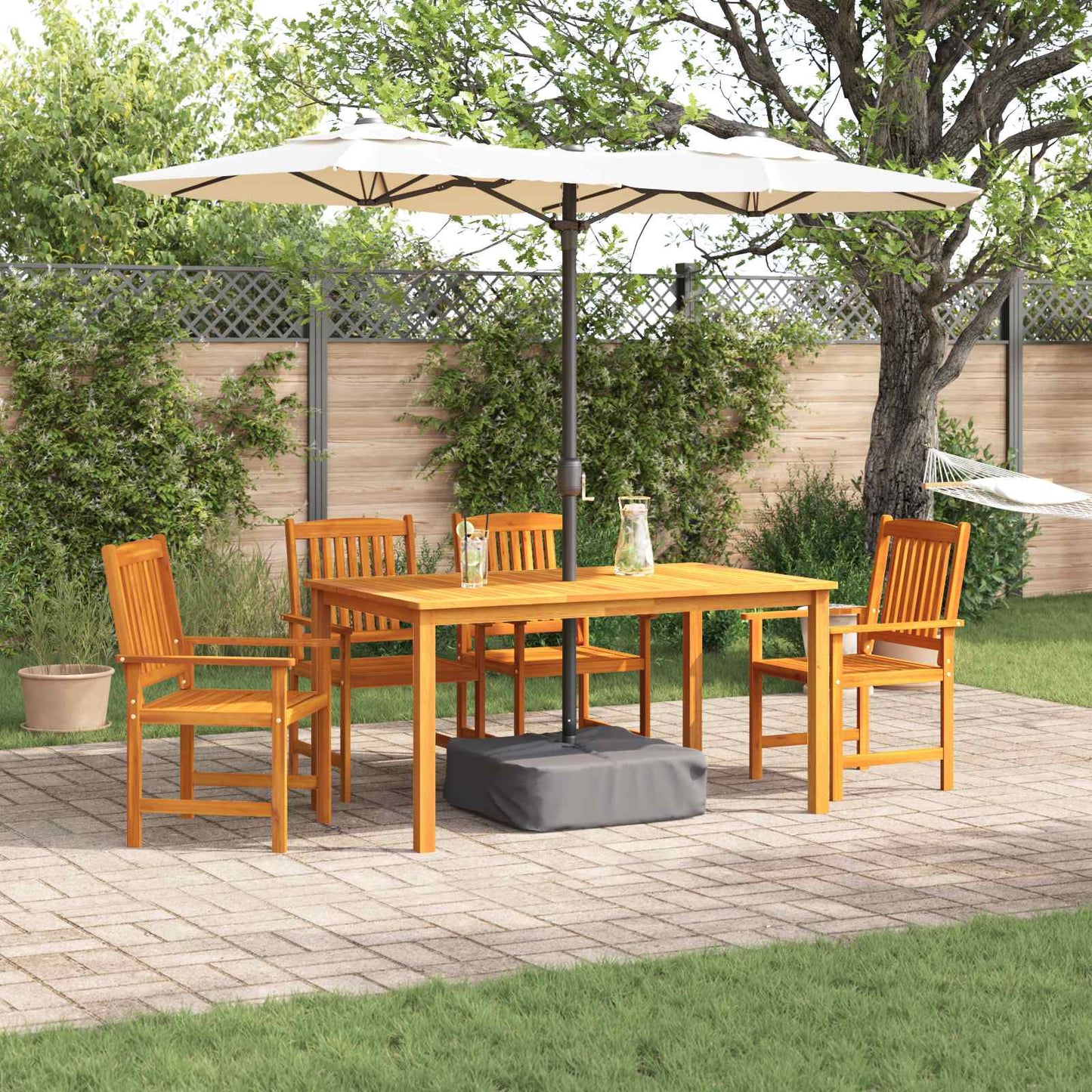 vidaXL Garden Dining Set 5 pcs Brown Solid Acacia Wood
