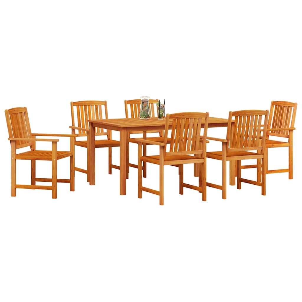 vidaXL Garden Dining Set 7 pcs Brown Solid Acacia Wood