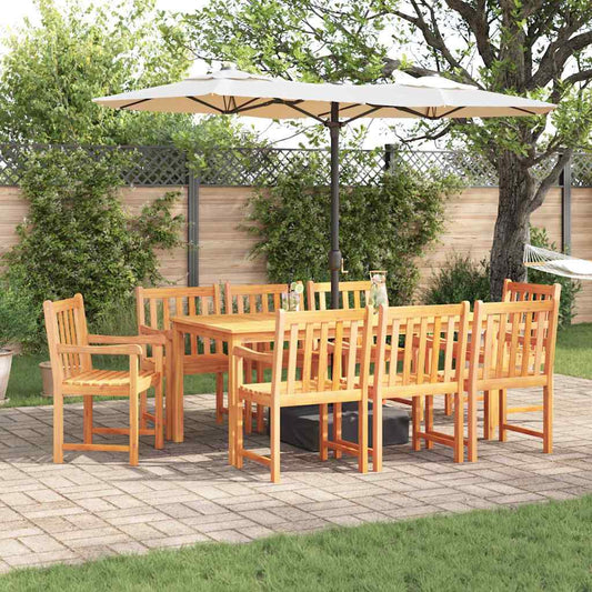 vidaXL Garden Dining Set 9 pcs Brown Solid Acacia Wood