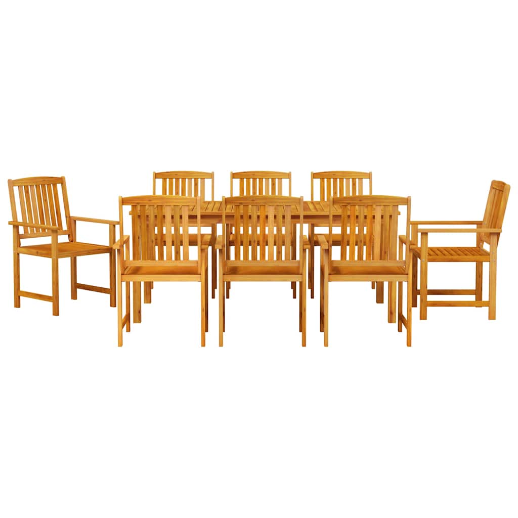 vidaXL Garden Dining Set 9 pcs Brown Solid Acacia Wood