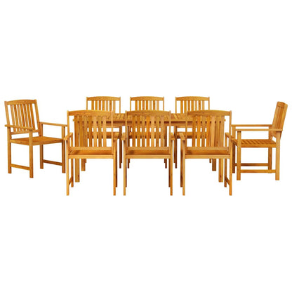 vidaXL Garden Dining Set 9 pcs Brown Solid Acacia Wood