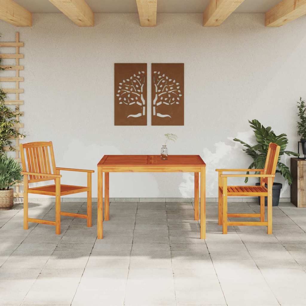 vidaXL Garden Dining Set 3 pcs Brown Solid Acacia Wood