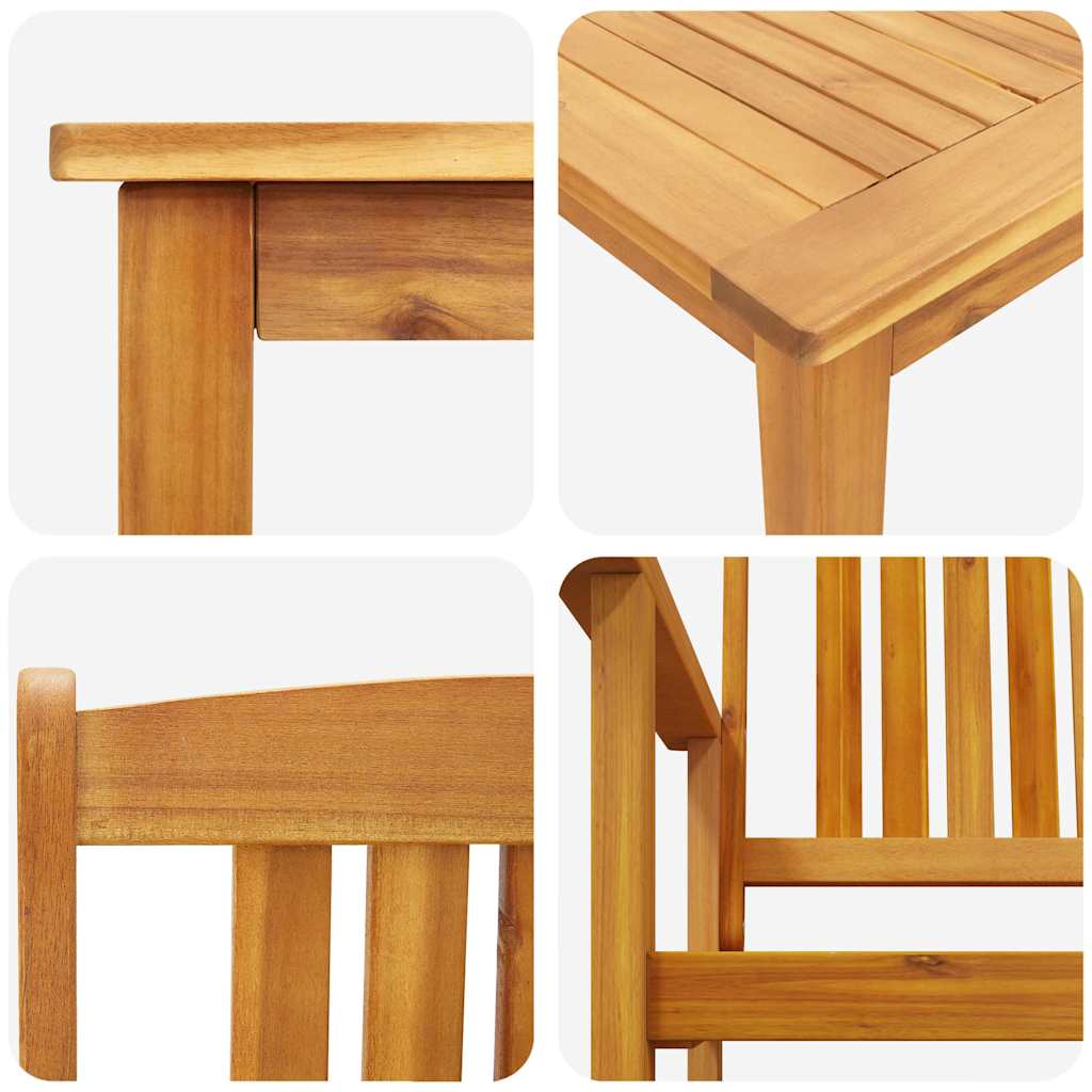 vidaXL Garden Dining Set 9 pcs Brown Solid Acacia Wood
