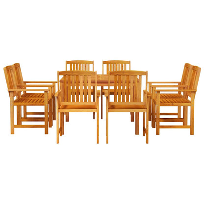 vidaXL Garden Dining Set 9 pcs Brown Solid Acacia Wood