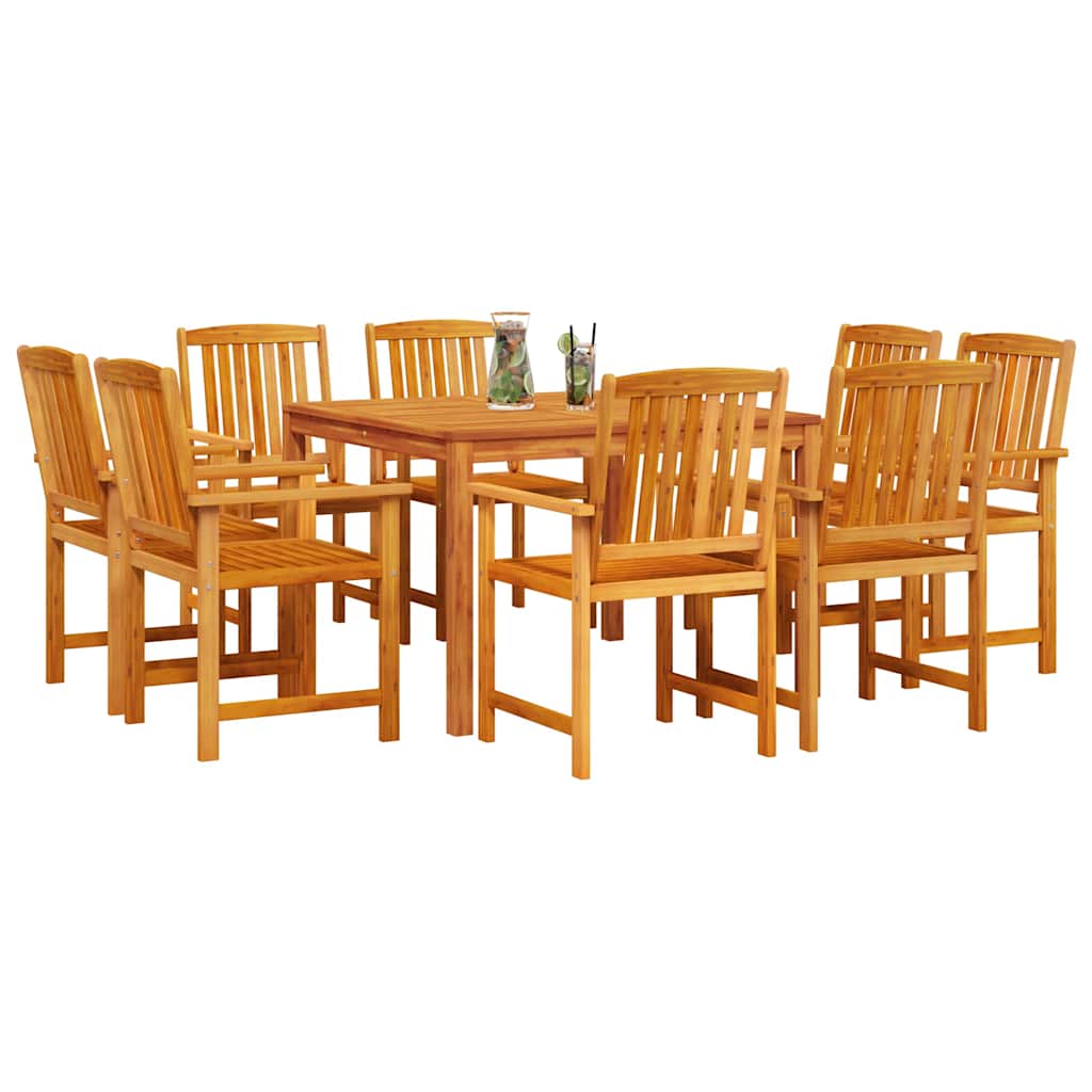 vidaXL Garden Dining Set 9 pcs Brown Solid Acacia Wood