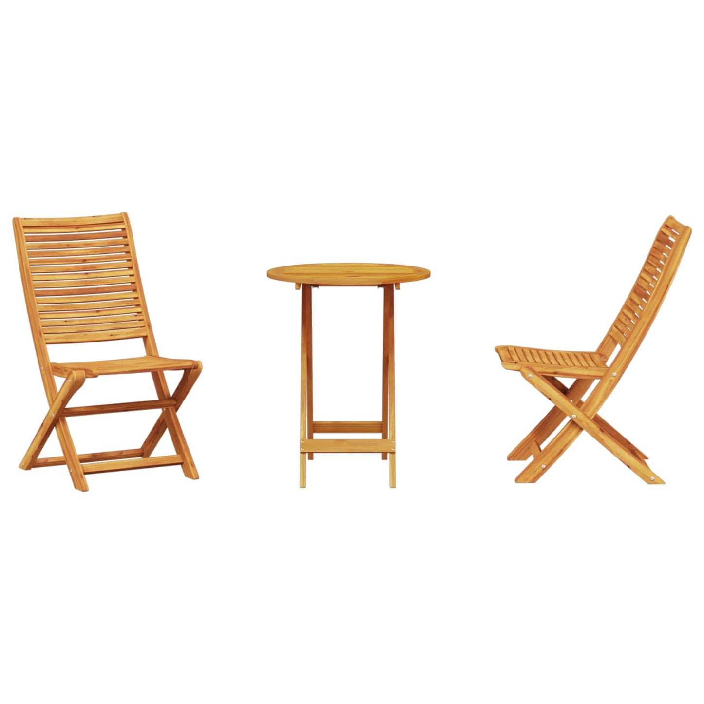 vidaXL Folding Bistro Set Folding 3 pcs Brown Solid Acacia Wood