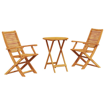 vidaXL Folding Bistro Set Folding 3 pcs Brown Solid Acacia Wood
