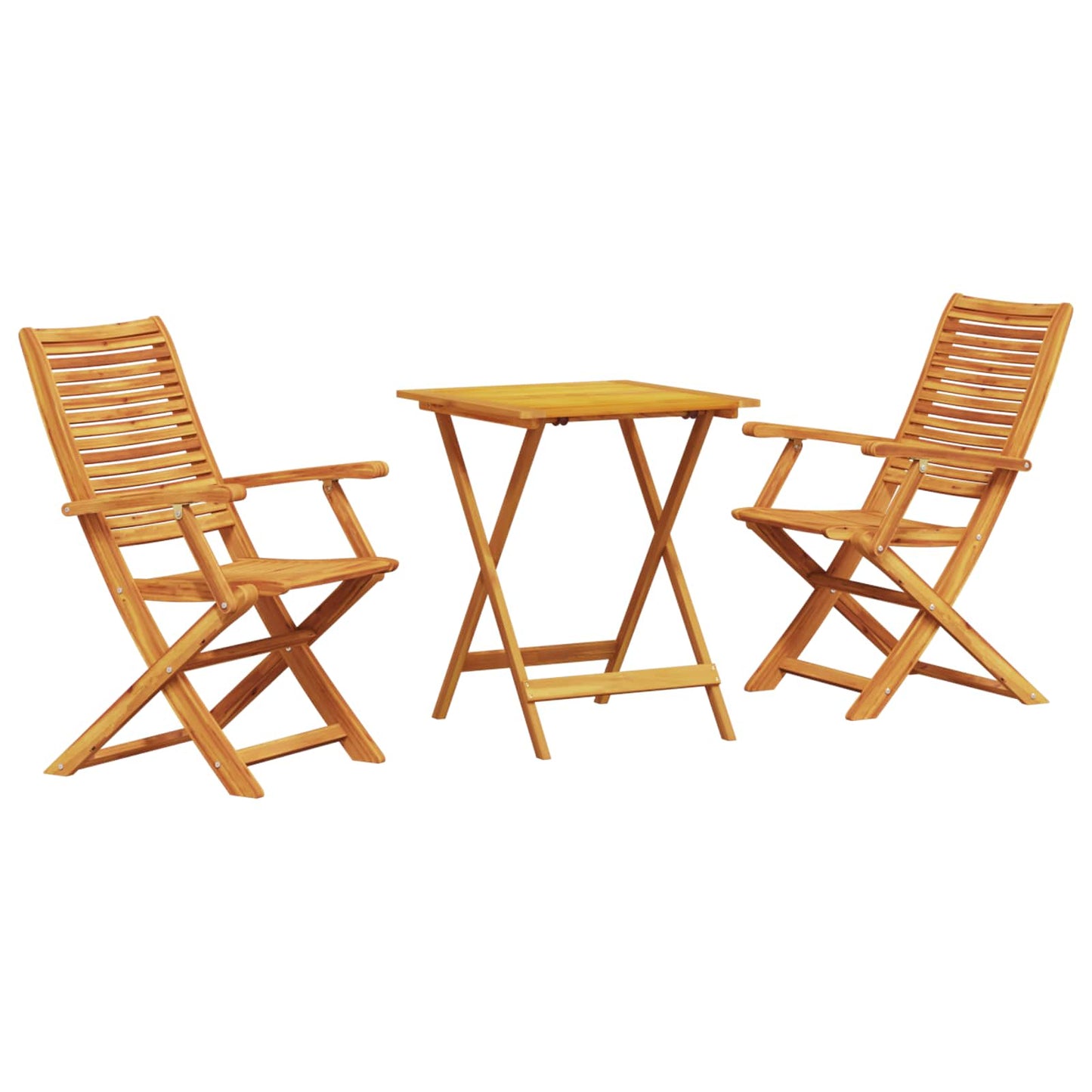 vidaXL Folding Bistro Set Folding 3 pcs Brown Solid Acacia Wood