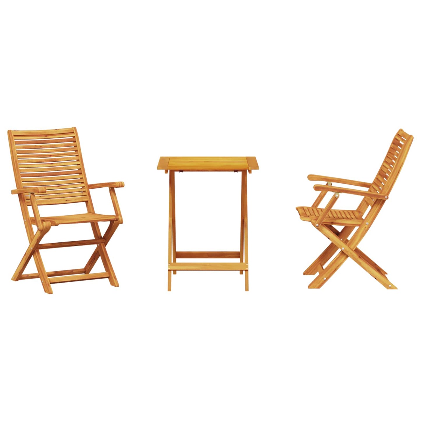 vidaXL Folding Bistro Set Folding 3 pcs Brown Solid Acacia Wood