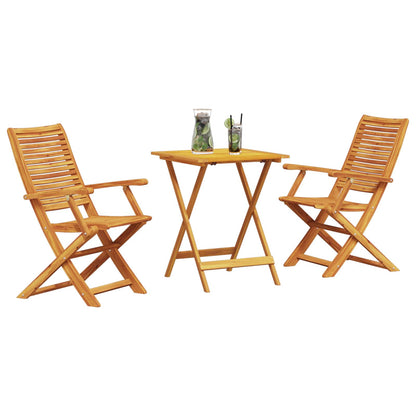 vidaXL Folding Bistro Set Folding 3 pcs Brown Solid Acacia Wood