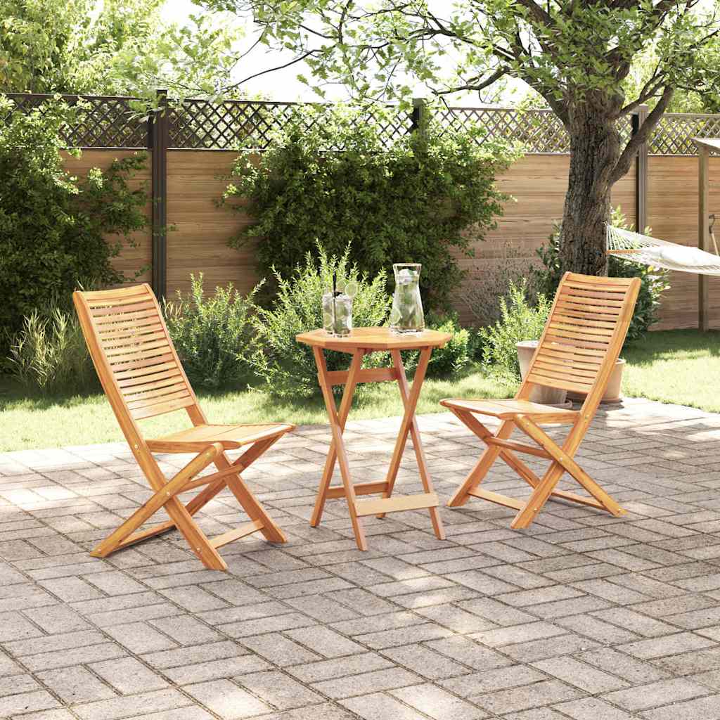 vidaXL Folding Bistro Set Folding 3 pcs Brown Solid Acacia Wood