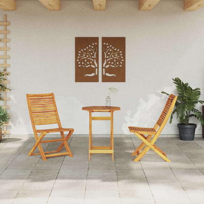 vidaXL Folding Bistro Set Folding 3 pcs Brown Solid Acacia Wood