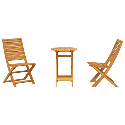 vidaXL Folding Bistro Set Folding 3 pcs Brown Solid Acacia Wood