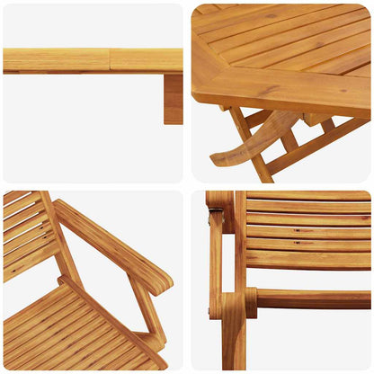 vidaXL Folding Bistro Set Folding 3 pcs Brown Solid Acacia Wood