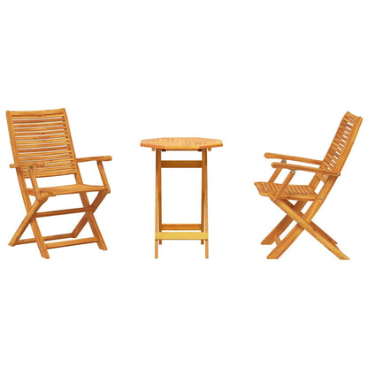 vidaXL Folding Bistro Set Folding 3 pcs Brown Solid Acacia Wood
