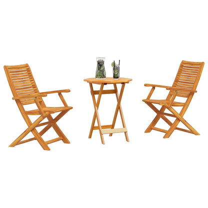vidaXL Folding Bistro Set Folding 3 pcs Brown Solid Acacia Wood
