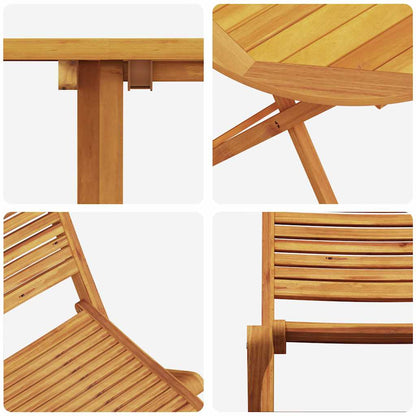 vidaXL Folding Bistro Set Folding 3 pcs Brown Solid Acacia Wood