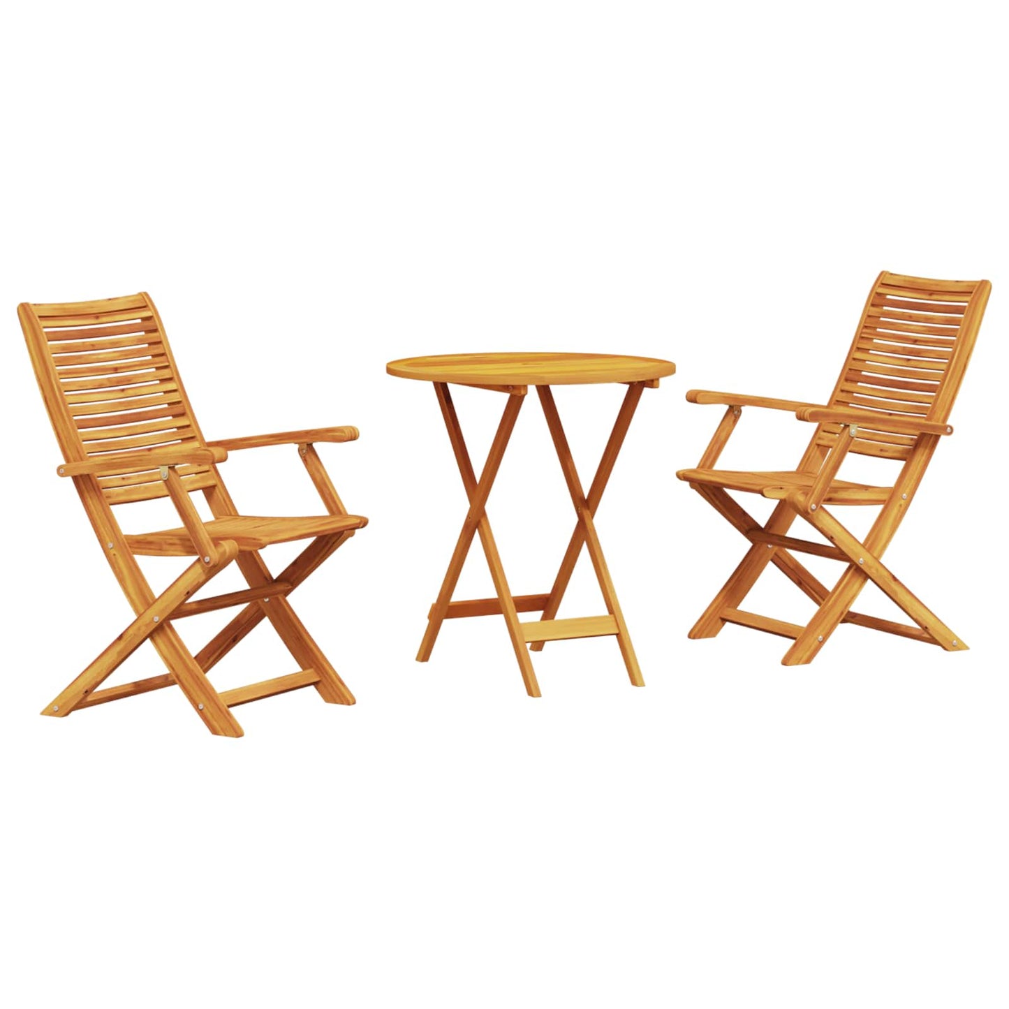 vidaXL Folding Bistro Set Folding 3 pcs Brown Solid Acacia Wood