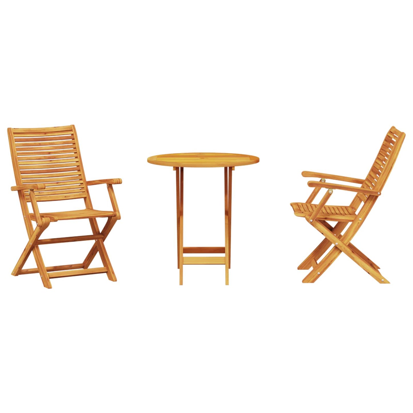 vidaXL Folding Bistro Set Folding 3 pcs Brown Solid Acacia Wood