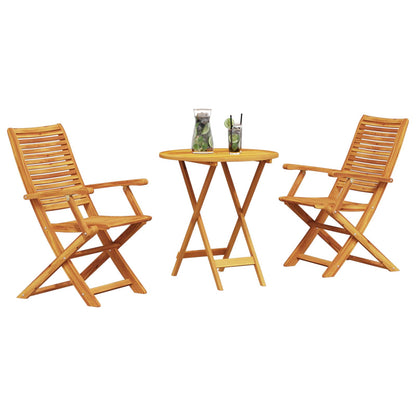 vidaXL Folding Bistro Set Folding 3 pcs Brown Solid Acacia Wood