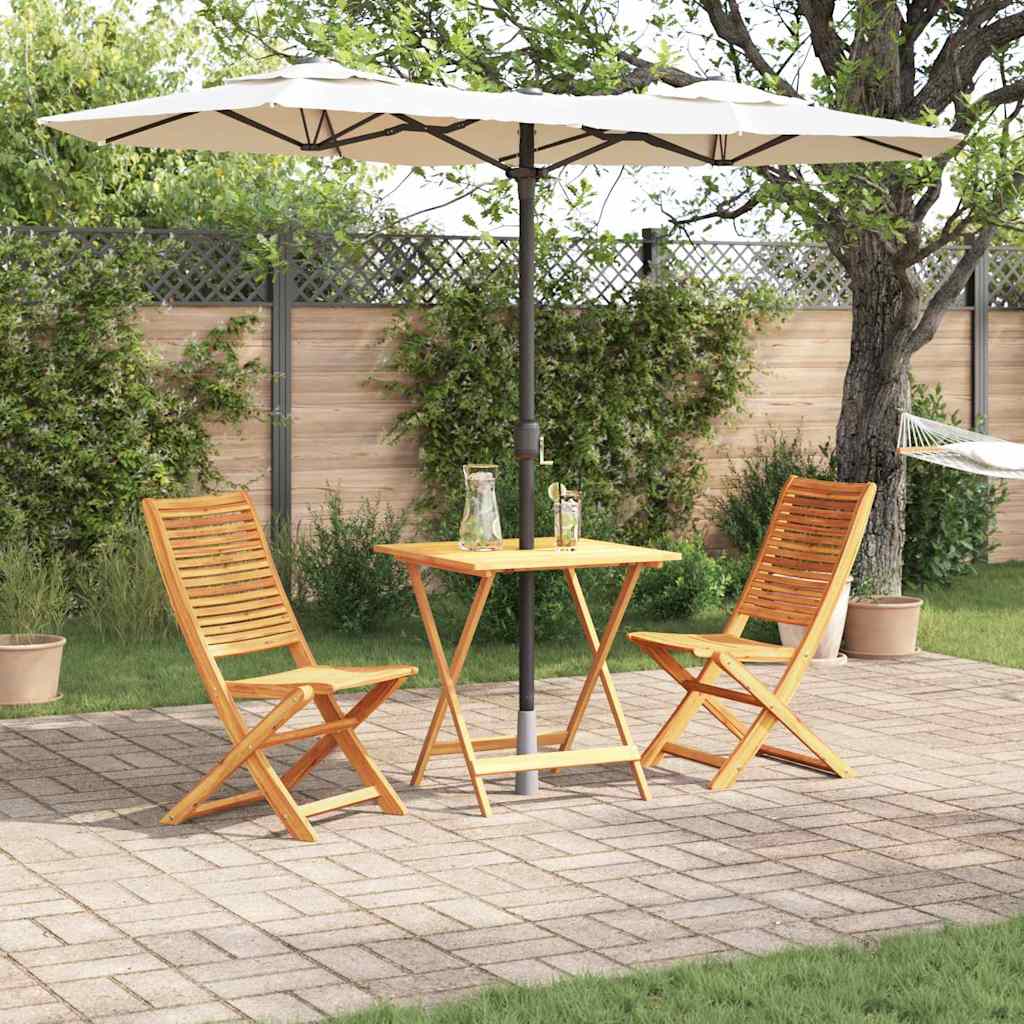 vidaXL Folding Bistro Set Folding 3 pcs Brown Solid Acacia Wood