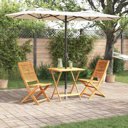 vidaXL Folding Bistro Set Folding 3 pcs Brown Solid Acacia Wood