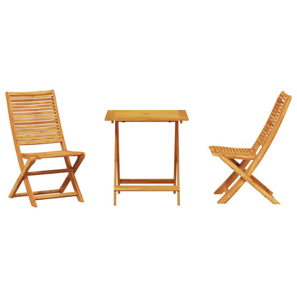 vidaXL Folding Bistro Set Folding 3 pcs Brown Solid Acacia Wood