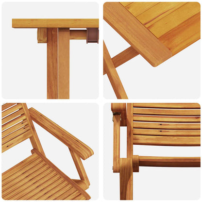 vidaXL Folding Bistro Set Folding 3 pcs Brown Solid Acacia Wood