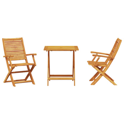 vidaXL Folding Bistro Set Folding 3 pcs Brown Solid Acacia Wood