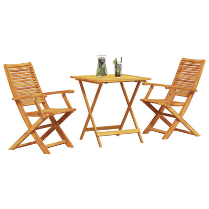 vidaXL Folding Bistro Set Folding 3 pcs Brown Solid Acacia Wood