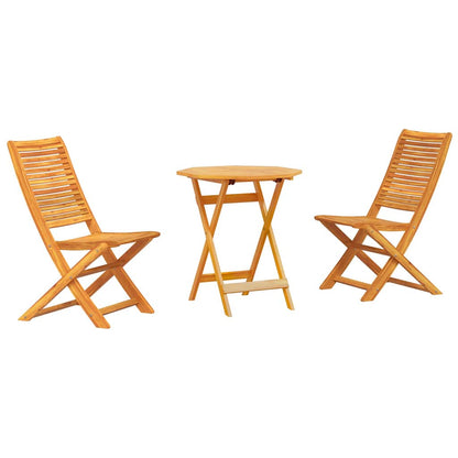vidaXL Folding Bistro Set Folding 3 pcs Brown Solid Acacia Wood
