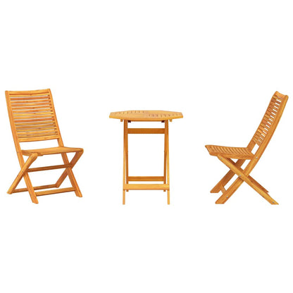 vidaXL Folding Bistro Set Folding 3 pcs Brown Solid Acacia Wood