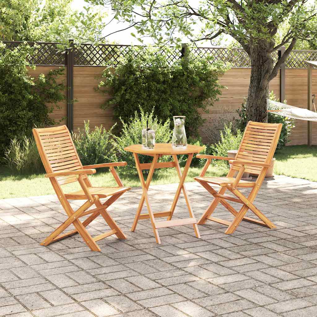 vidaXL Folding Bistro Set Folding 3 pcs Brown Solid Acacia Wood