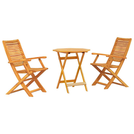 vidaXL Folding Bistro Set Folding 3 pcs Brown Solid Acacia Wood