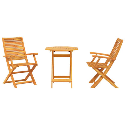 vidaXL Folding Bistro Set Folding 3 pcs Brown Solid Acacia Wood