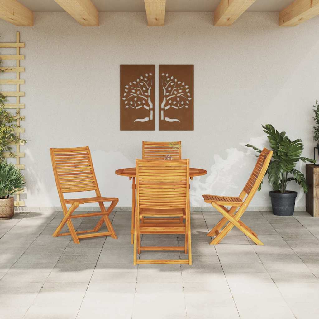 vidaXL Garden Dining Set Folding 5 pcs Brown Solid Acacia Wood