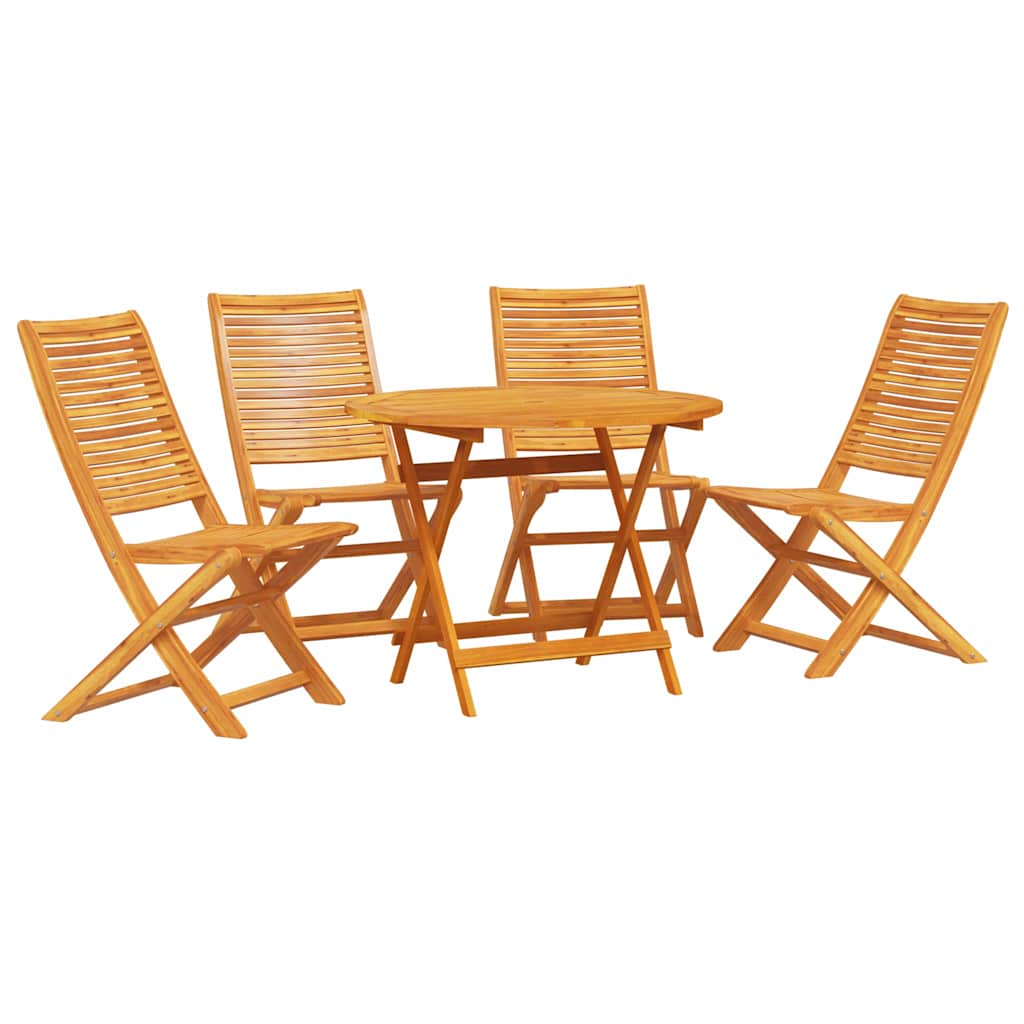 vidaXL Garden Dining Set Folding 5 pcs Brown Solid Acacia Wood