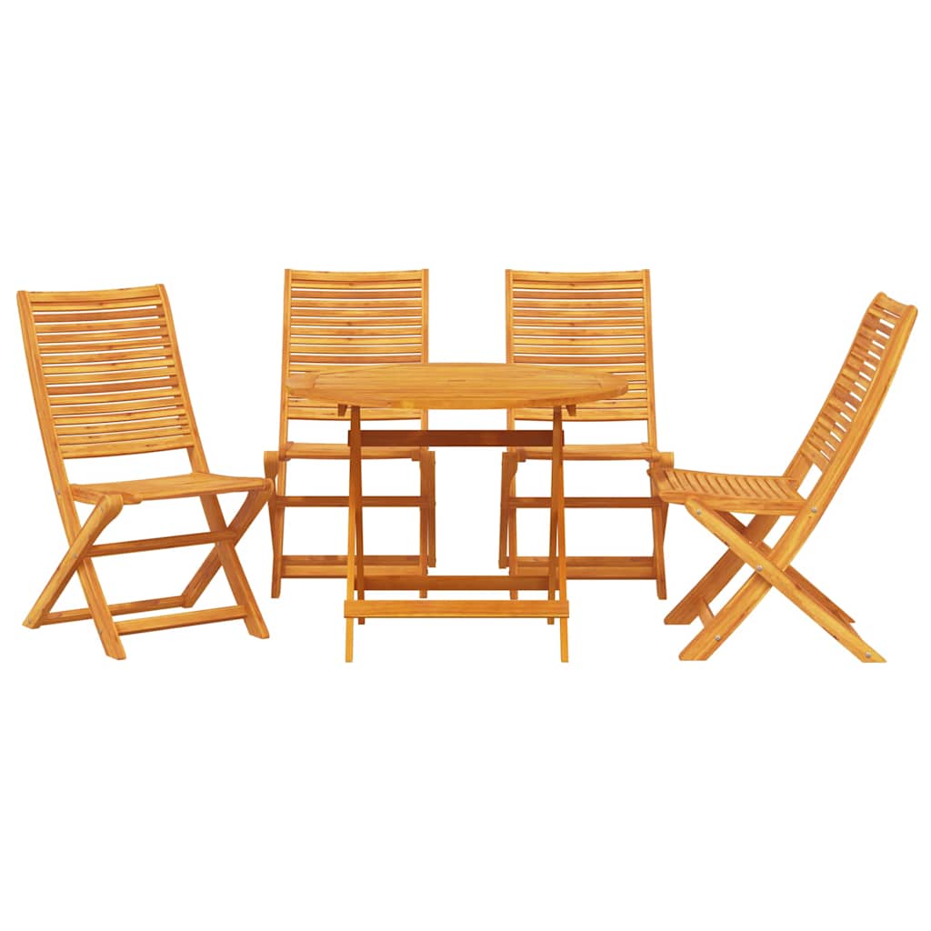 vidaXL Garden Dining Set Folding 5 pcs Brown Solid Acacia Wood