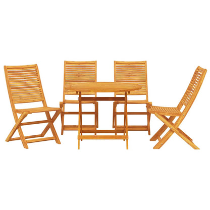 vidaXL Garden Dining Set Folding 5 pcs Brown Solid Acacia Wood