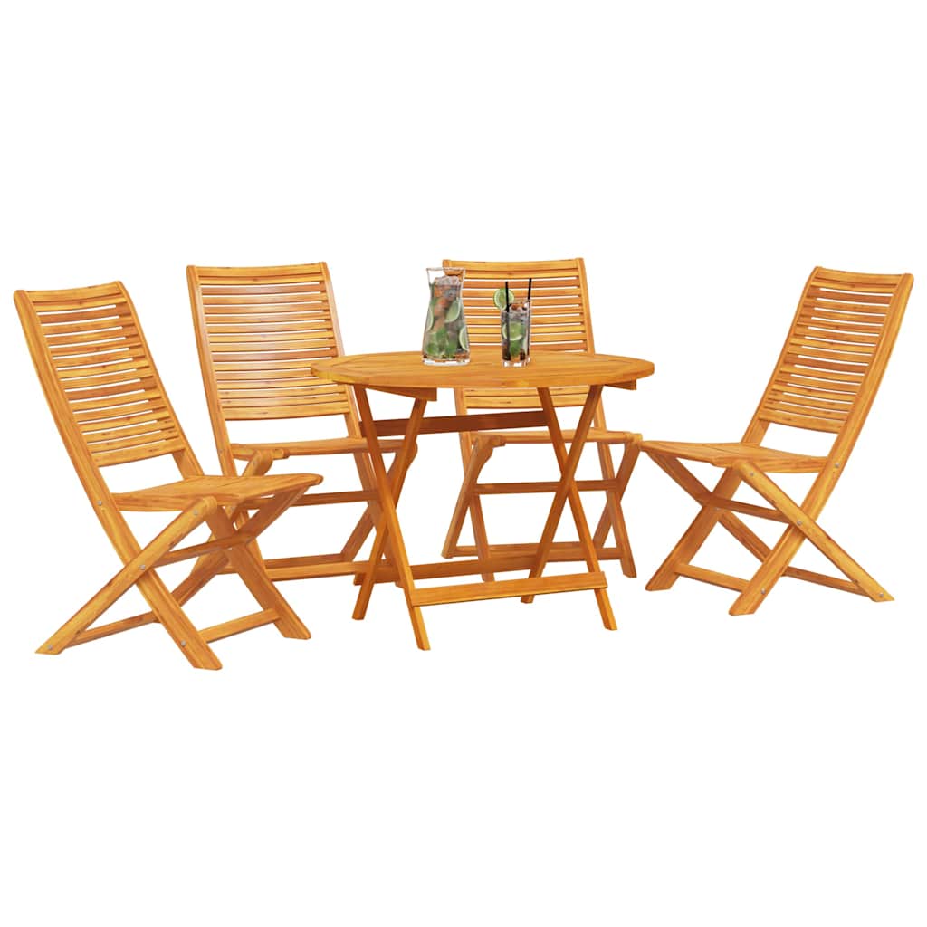 vidaXL Garden Dining Set Folding 5 pcs Brown Solid Acacia Wood