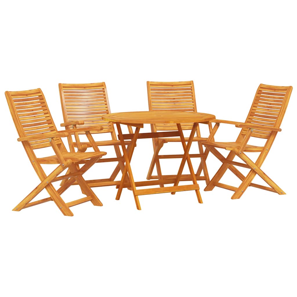 vidaXL Garden Dining Set Folding 5 pcs Brown Solid Acacia Wood